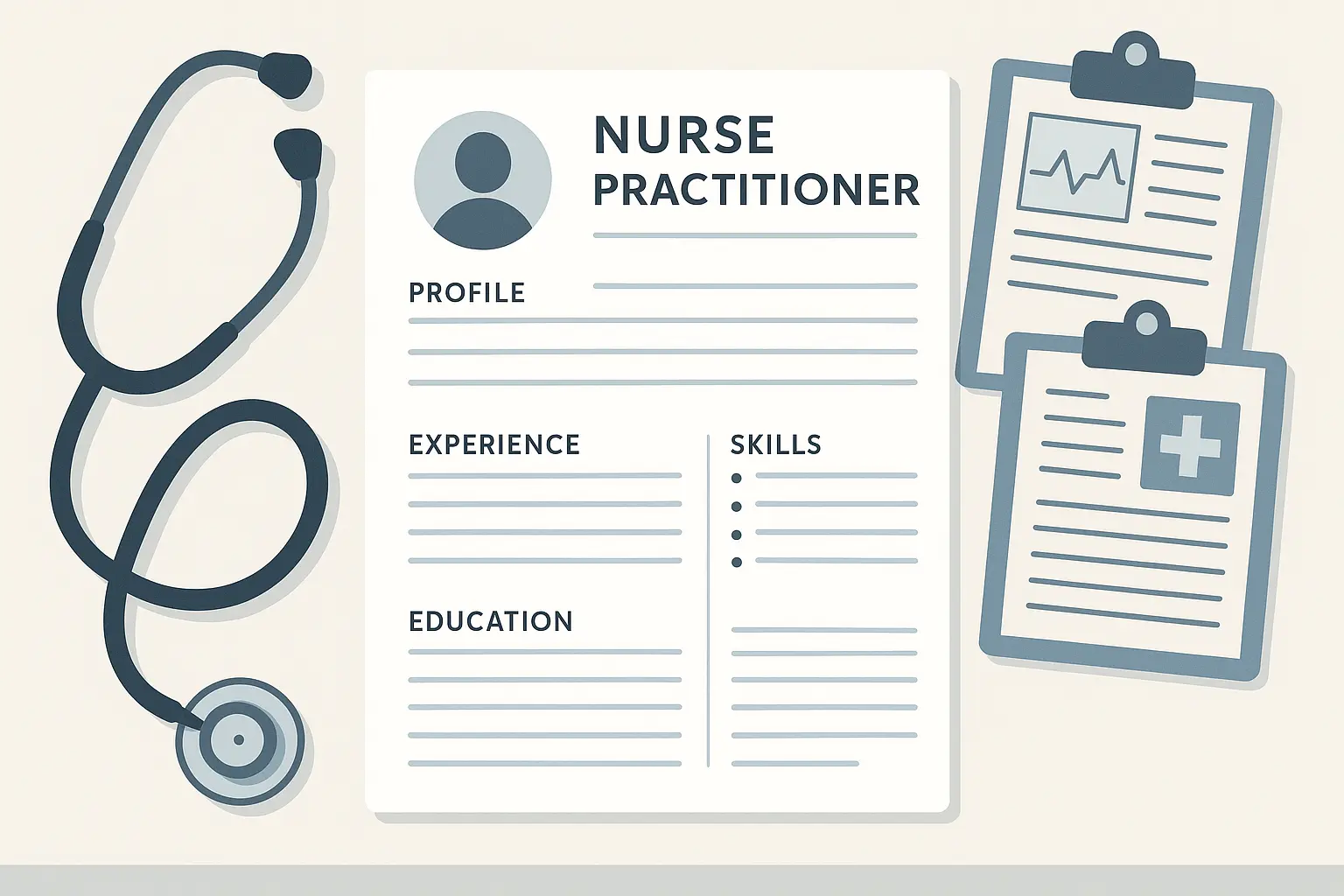 Nurse practitioner reviewing patient charts