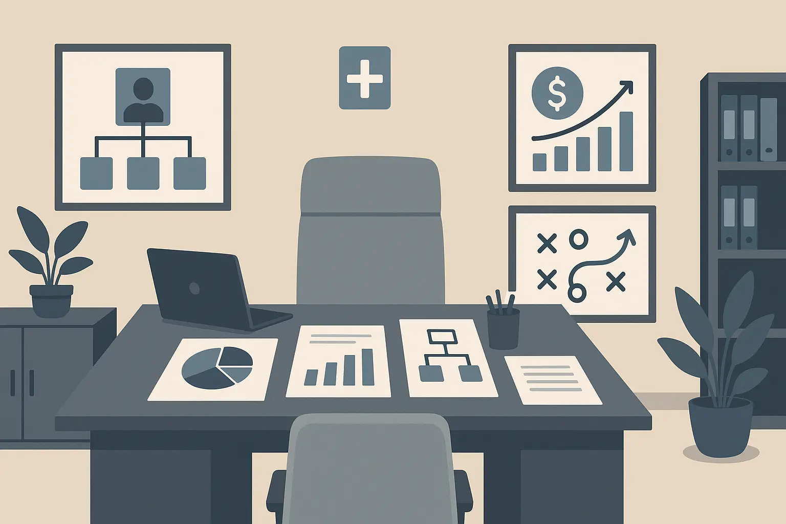 Nurse practitioner in leadership role reviewing organizational metrics