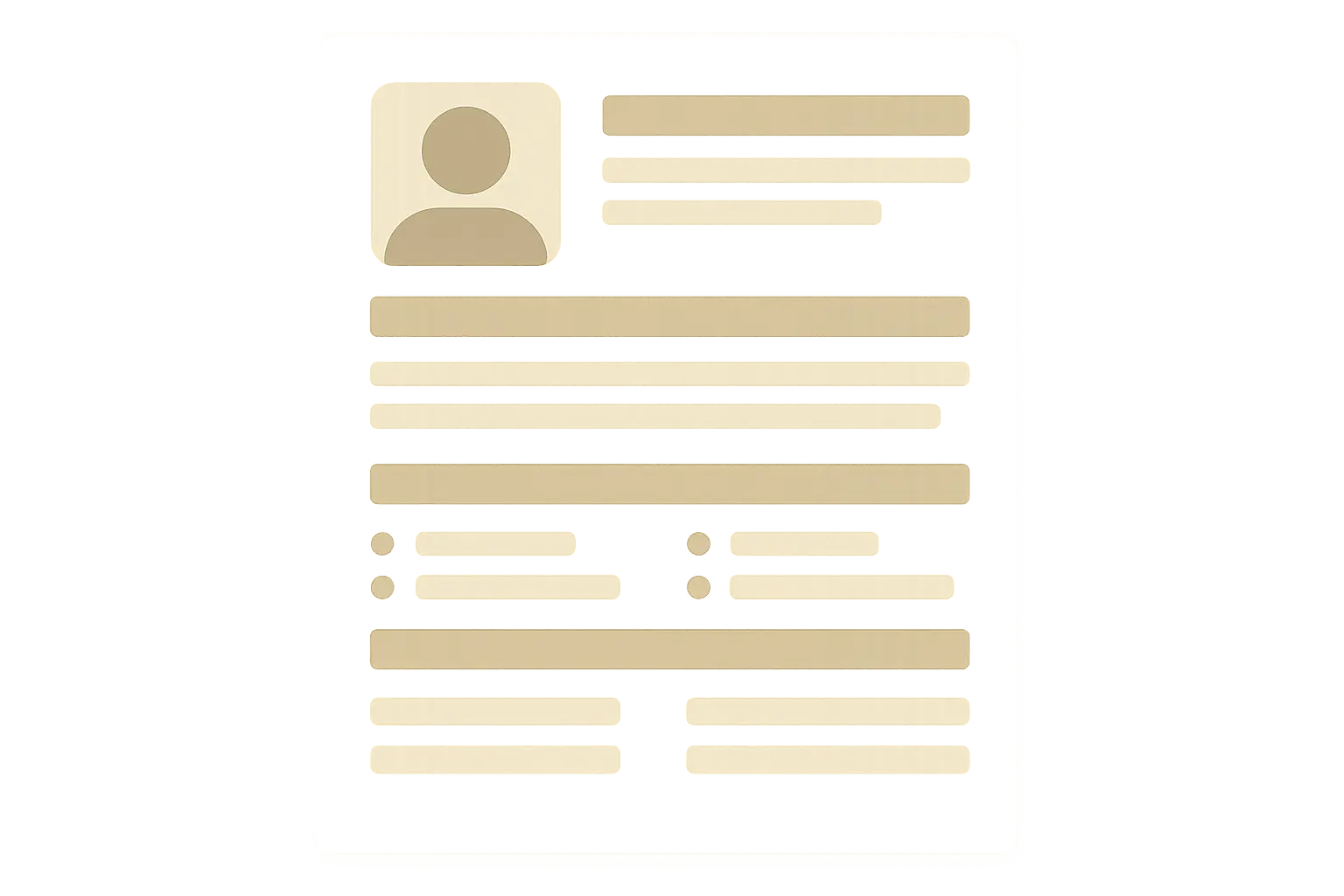 Professional resume template components