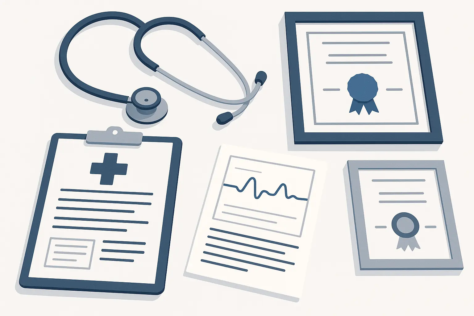 Healthcare professional reviewing resume requirements