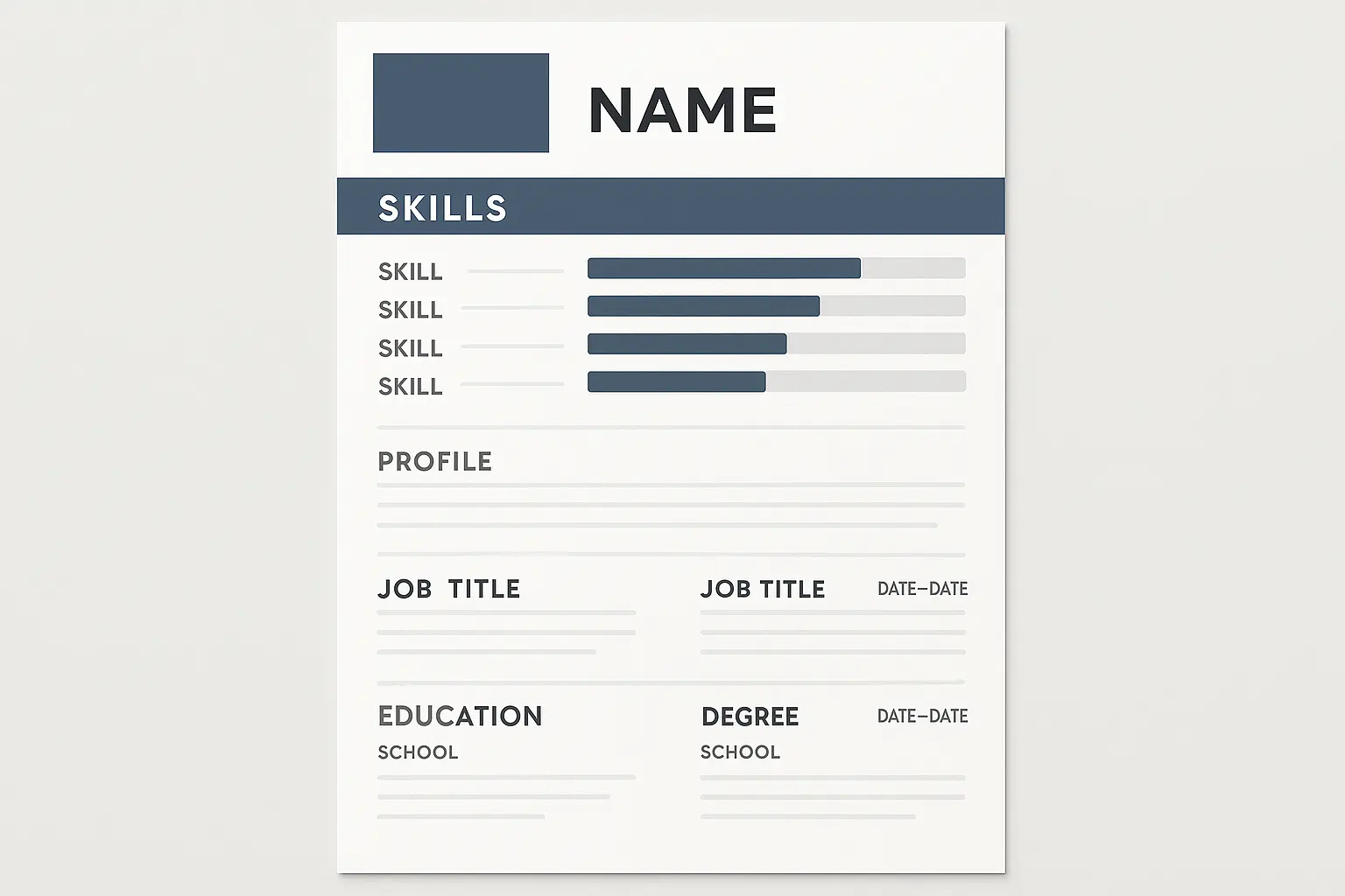 Skills-first resume section example