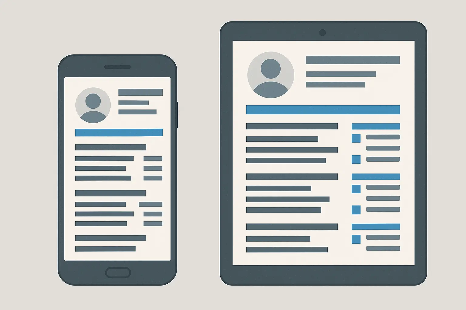 Mobile resume formatting