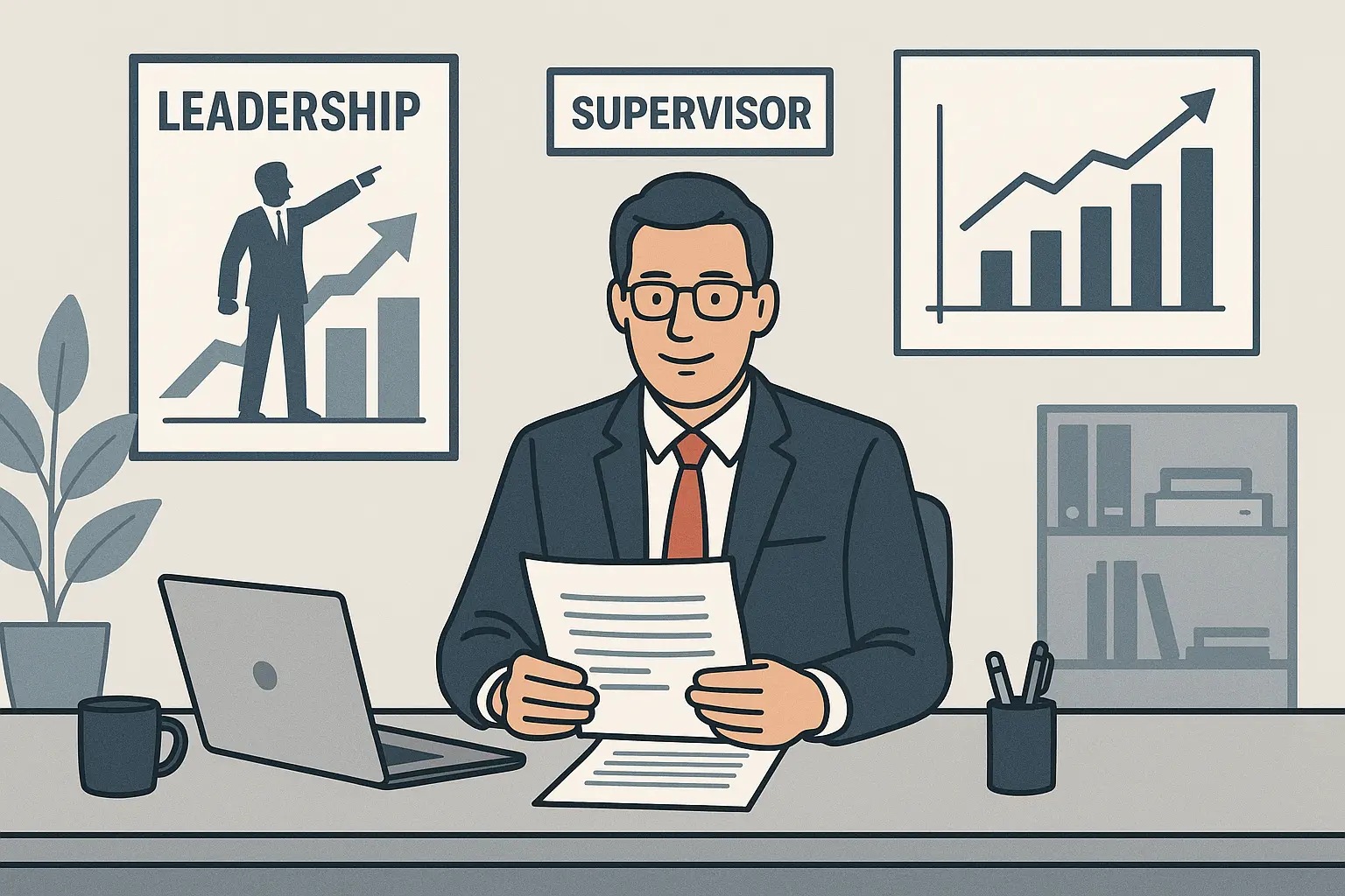 Professional supervisor analyzing resume examples