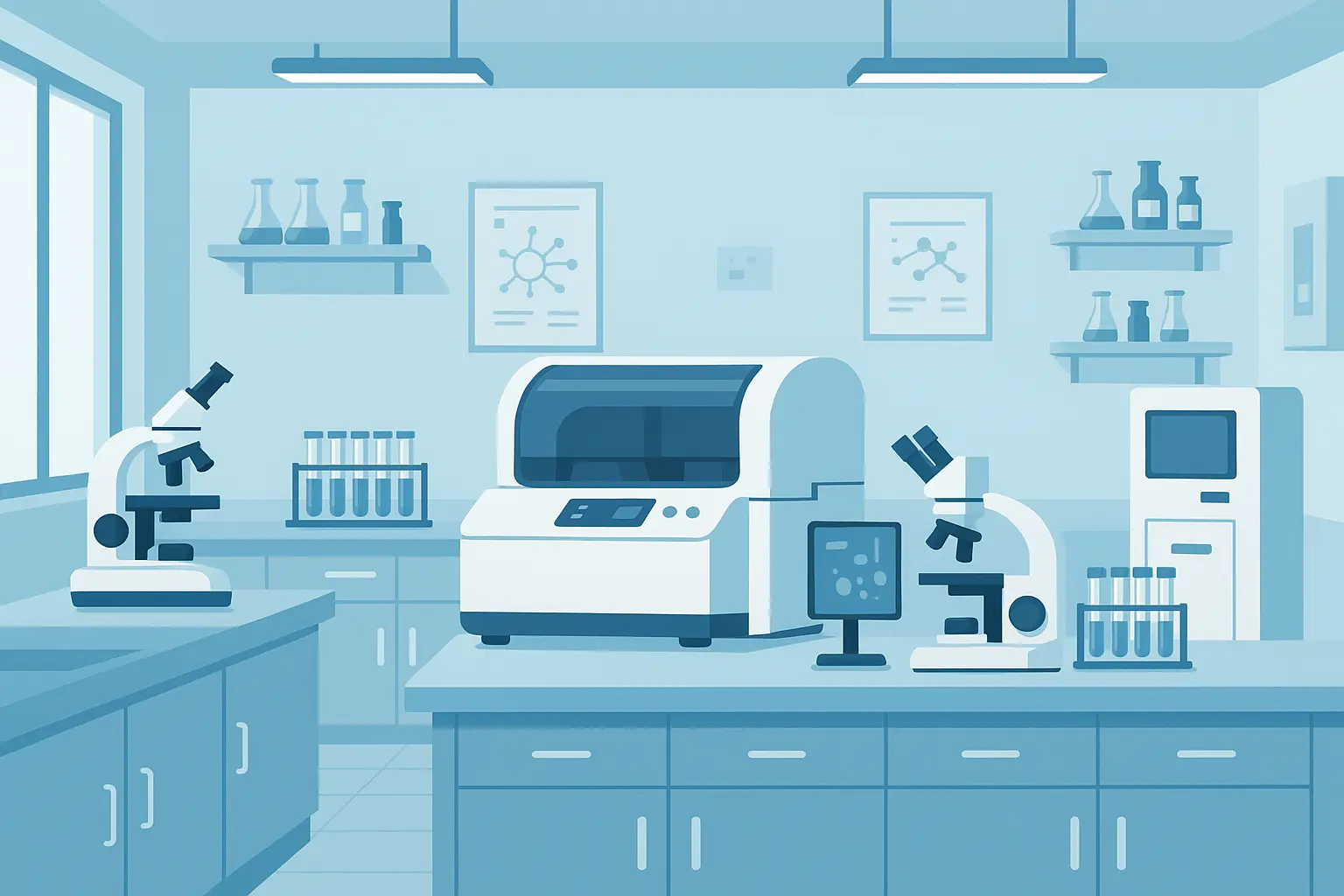 Medical laboratory technologist analyzing specimens