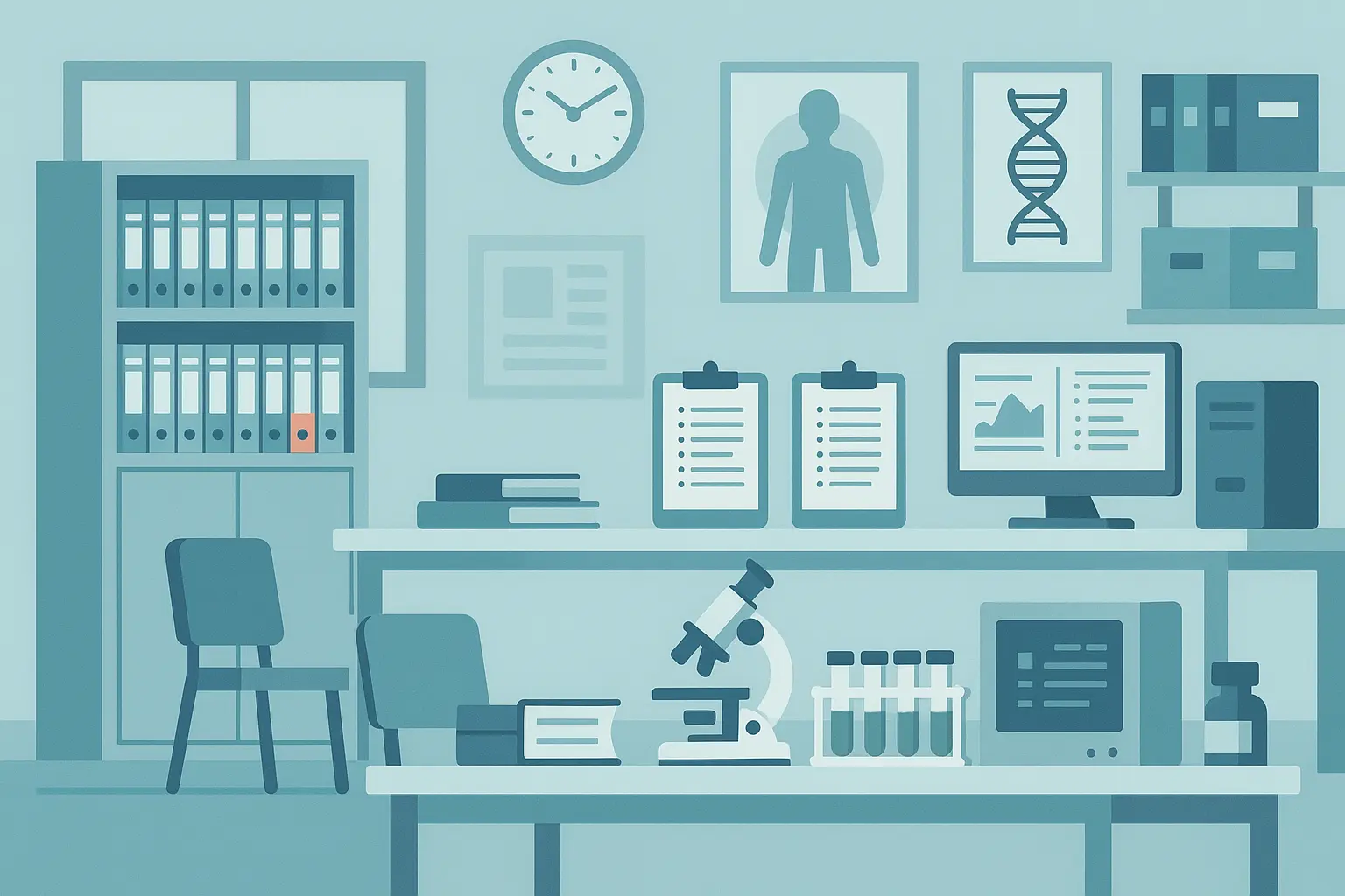 Clinical research coordinator reviewing study protocols