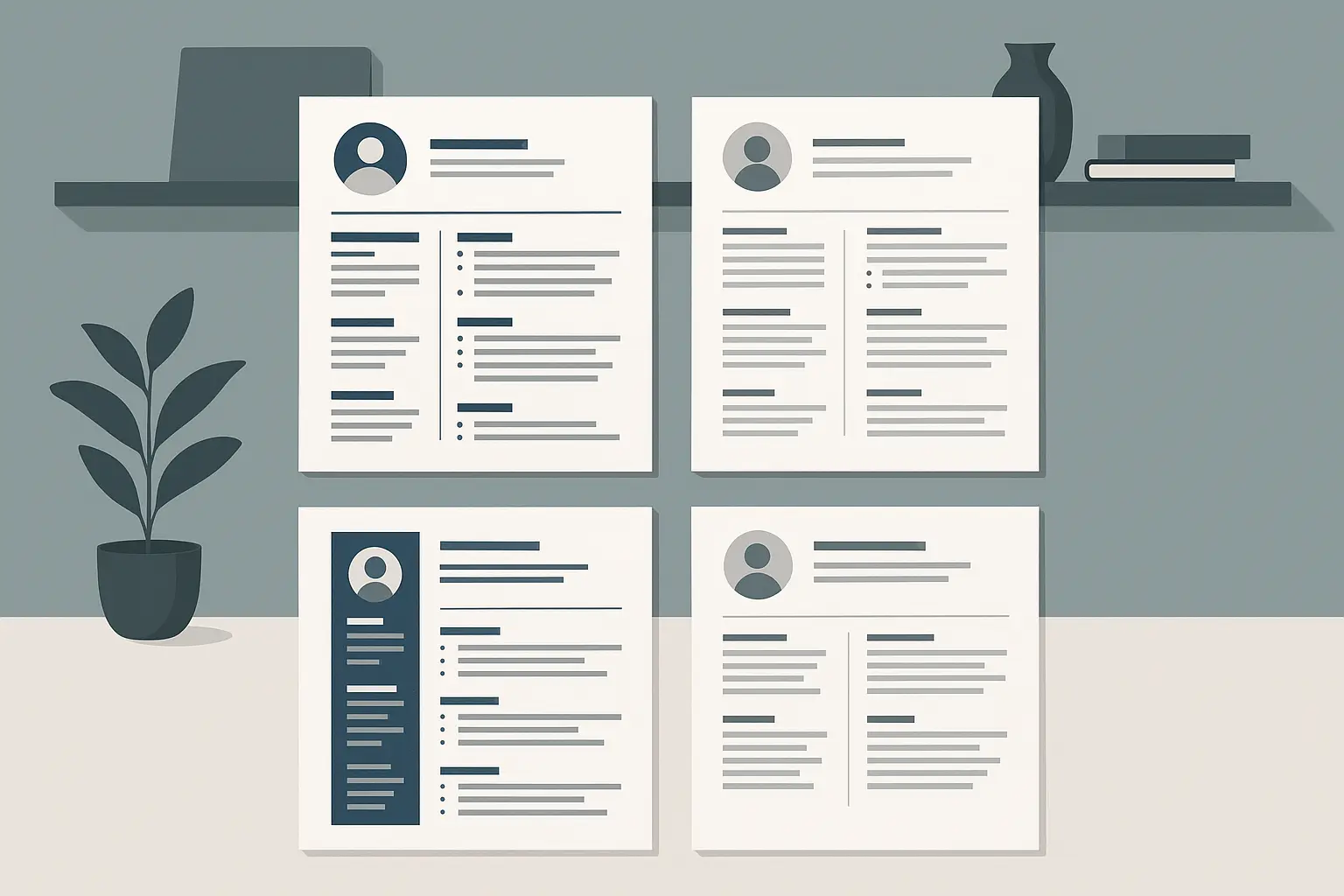 Modern design standards for management resumes