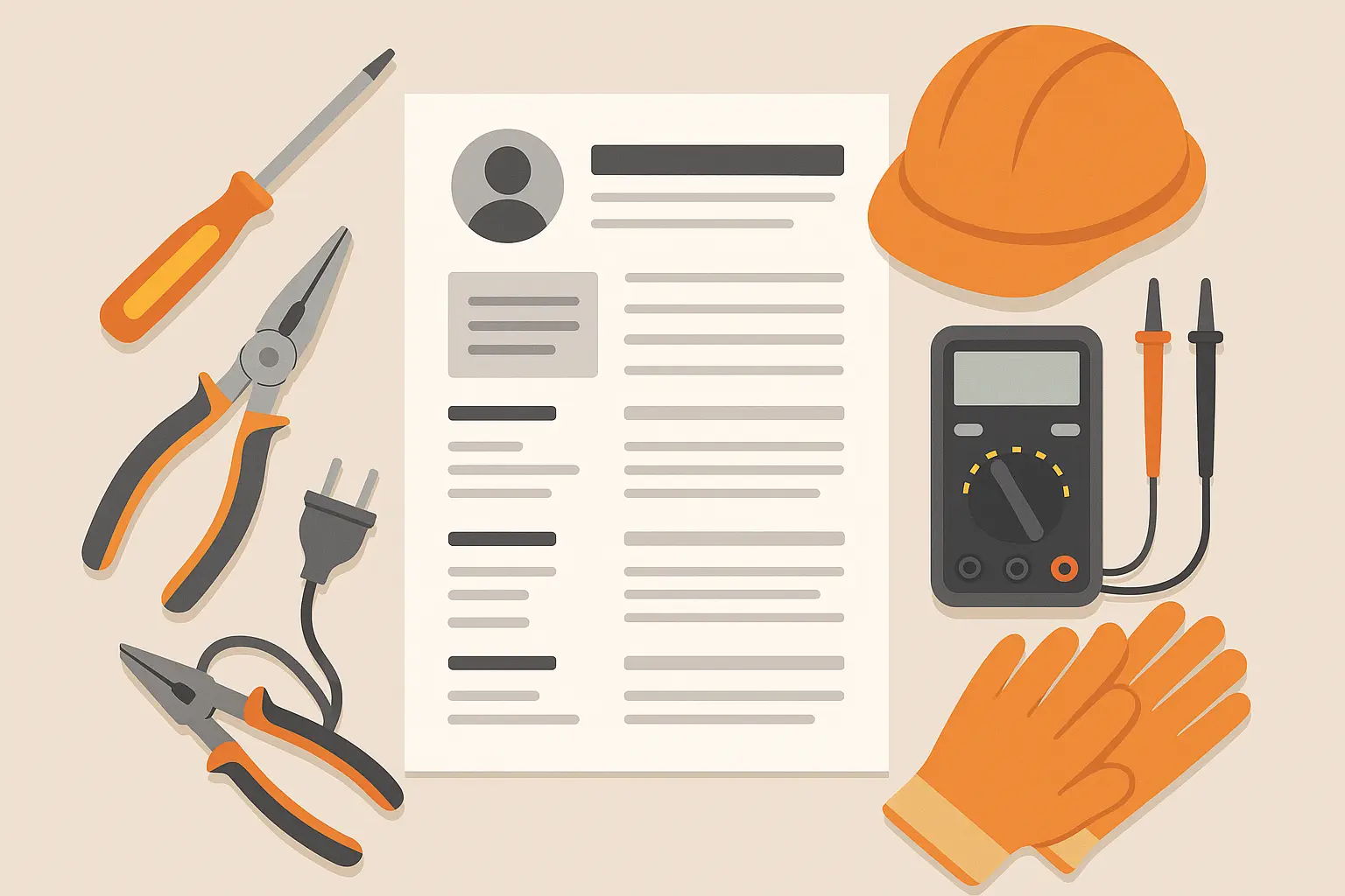 Professional electrician resume template example