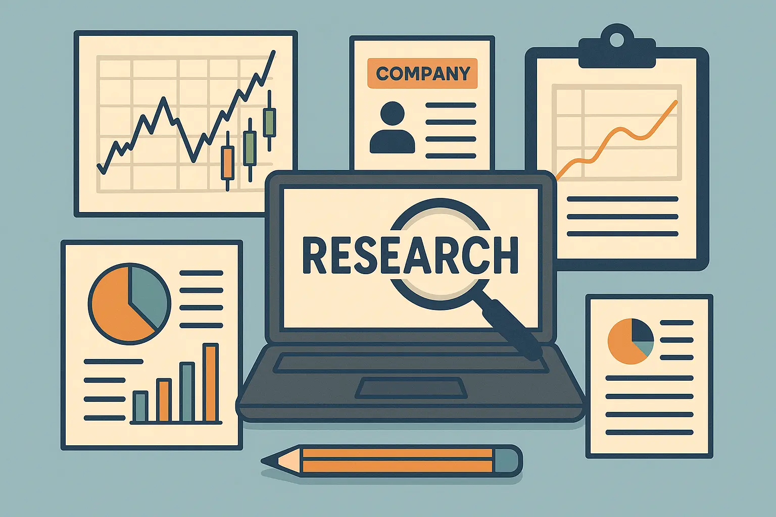 Investment research analyst reviewing market data