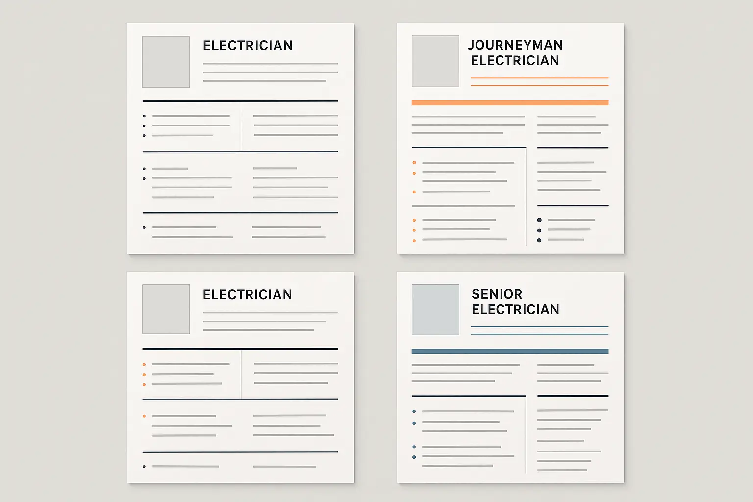 Resume selection guide for electricians by career stage