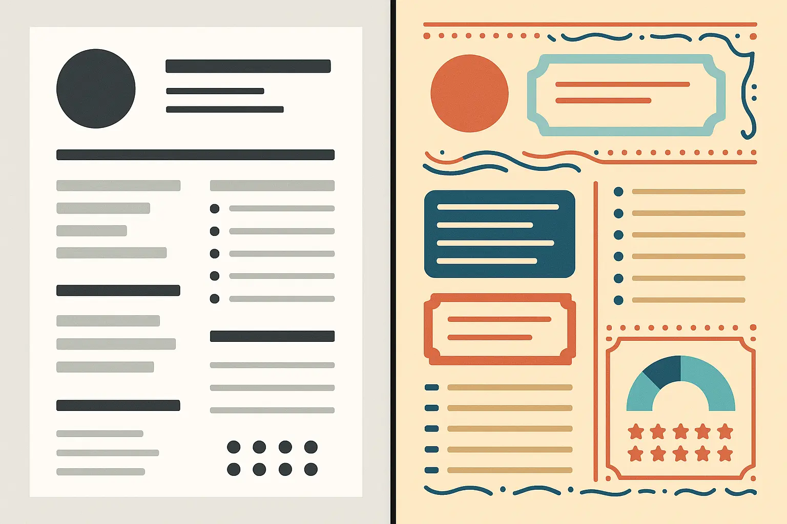 Professional resume template selection