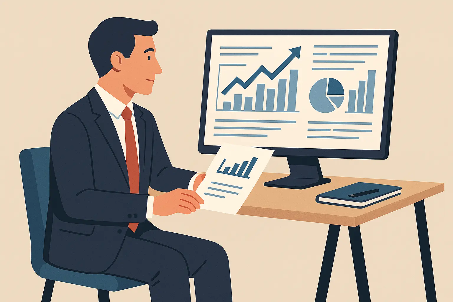 Finance professional reviewing cover letters