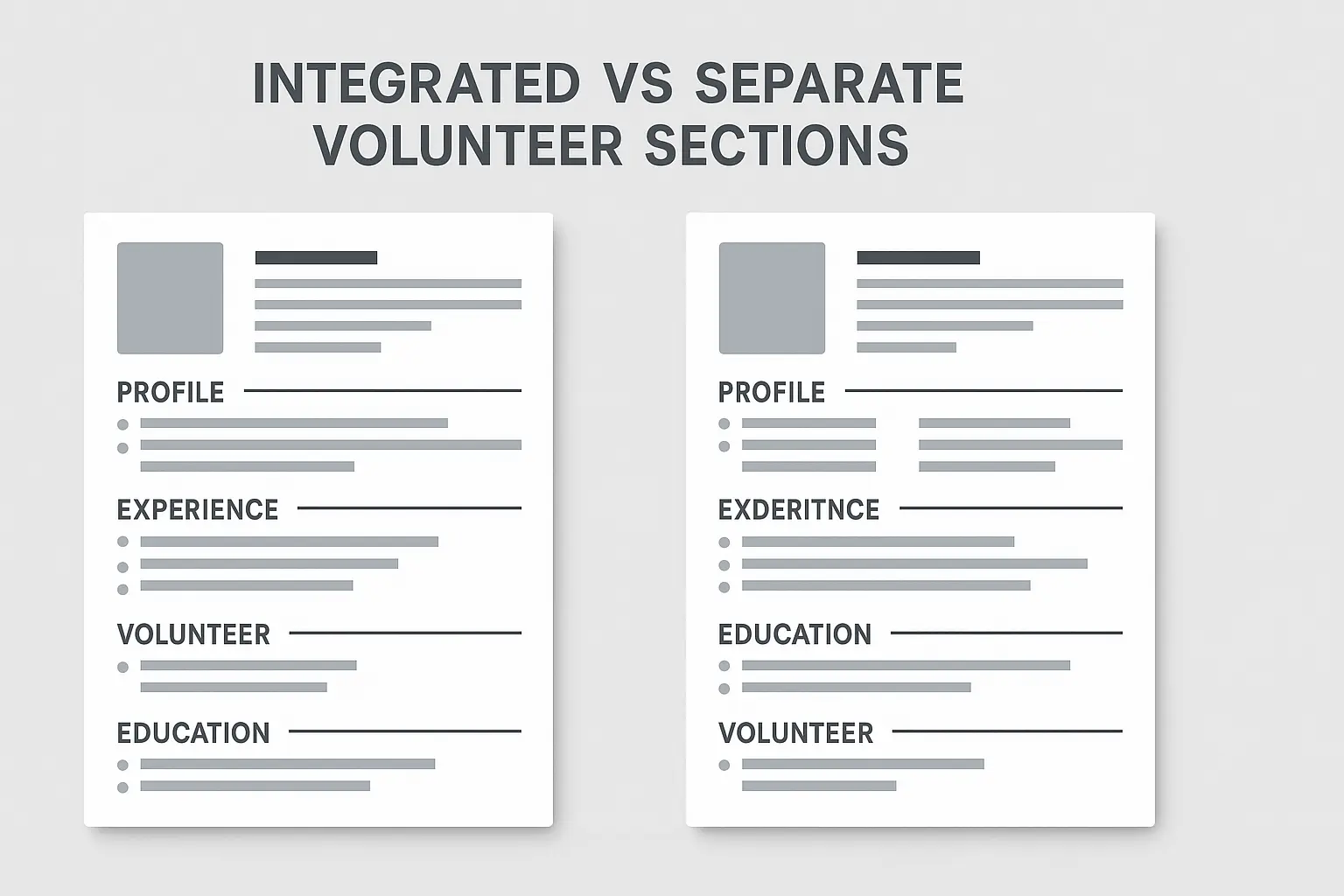 Integration strategies for volunteer work on resume