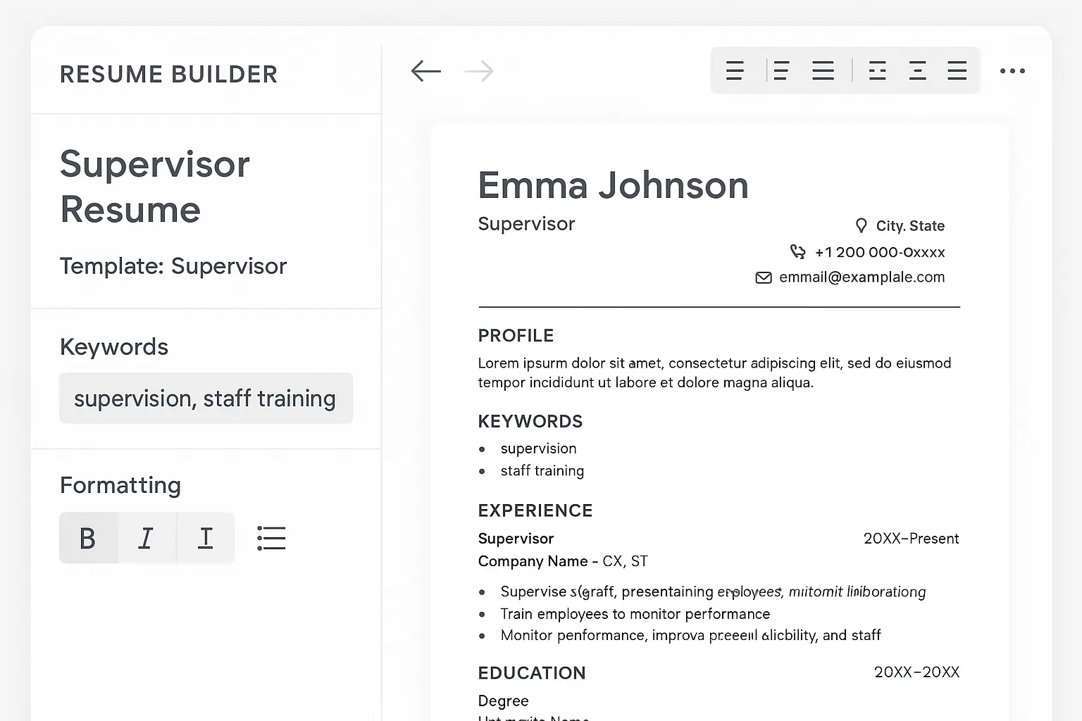 Step-by-step guidance for creating supervisor resumes
